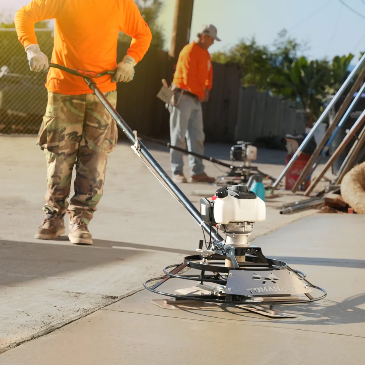 30" Portable Concrete Power Trowel with 18ft Bull Float Handle Honda GX35 Engine